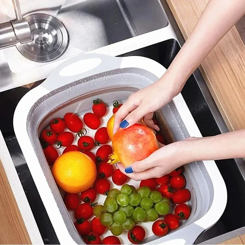 4-In-1 Multi-Board Basket | Foldable Sink & Cutting Board