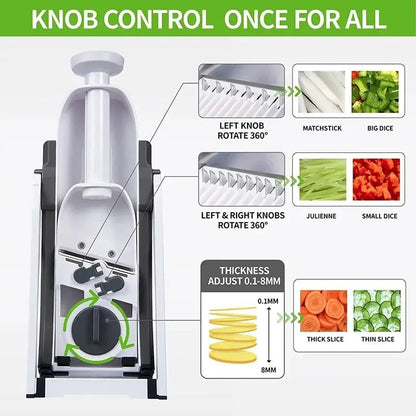 Adjustable Vegetable Cutter - 4-in-1 Mandoline